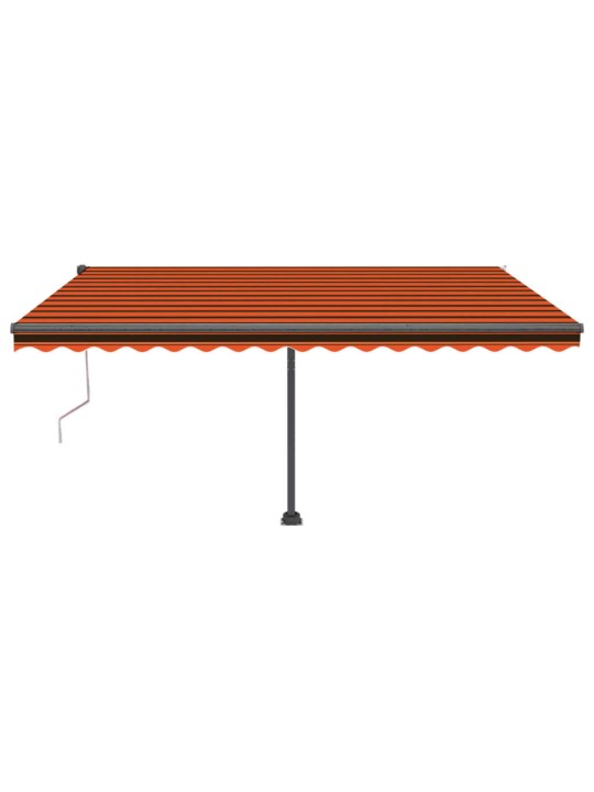 Izvelkama markīze, led, vēja sensors, oranži brūna, 450x350 cm