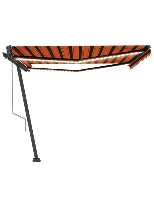 Izvelkama markīze, led, vēja sensors, oranži brūna, 450x350 cm