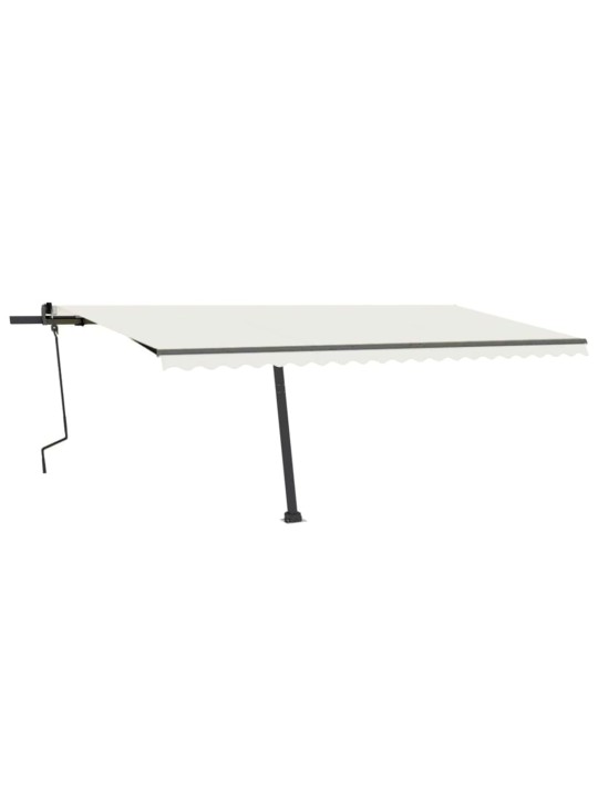 Izvelkama markīze ar stabu, 500x350 cm, manuāla, krēmkrāsas
