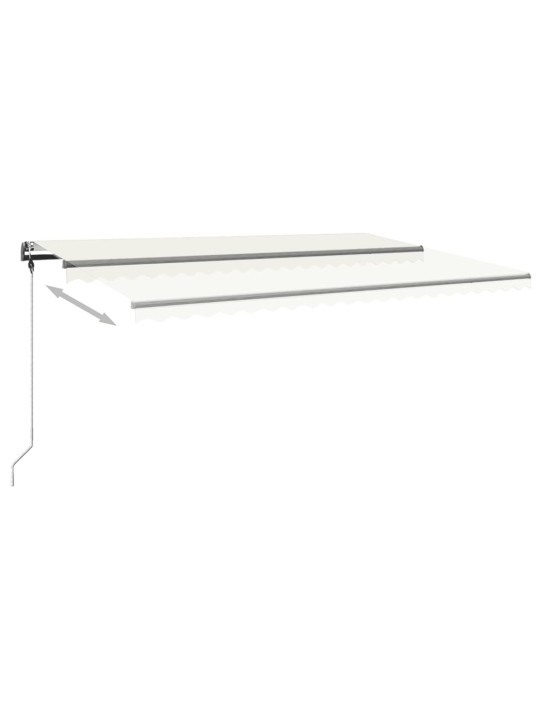 Izvelkama markīze ar led, 500x350 cm, manuāla, krēmkrāsas
