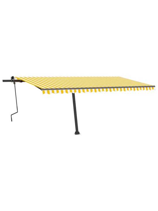Izvelkama markīze ar led, 500x350 cm, manuāla, dzeltenbalta