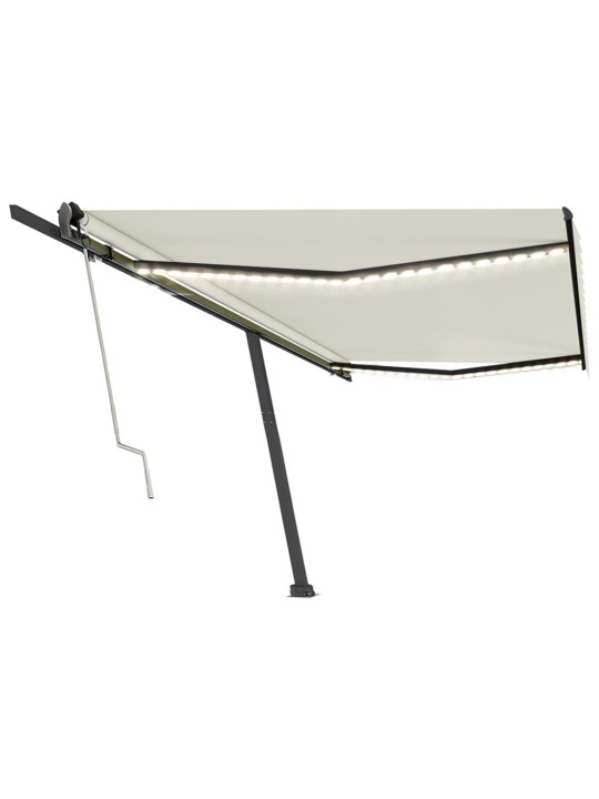 Markīze ar led un vēja sensoru, 500x350 cm, krēmkrāsas