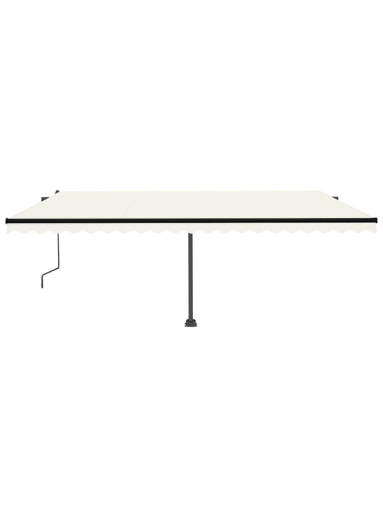 Markīze ar led un vēja sensoru, 500x350 cm, krēmkrāsas