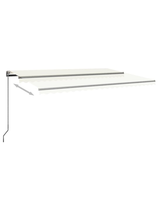 Markīze ar led un vēja sensoru, 500x350 cm, krēmkrāsas