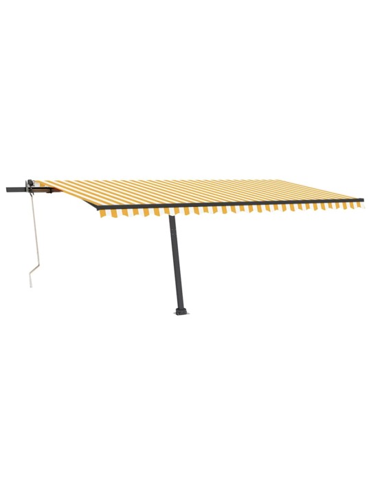 Markīze ar led un vēja sensoru, 500x350 cm, dzeltena/balta