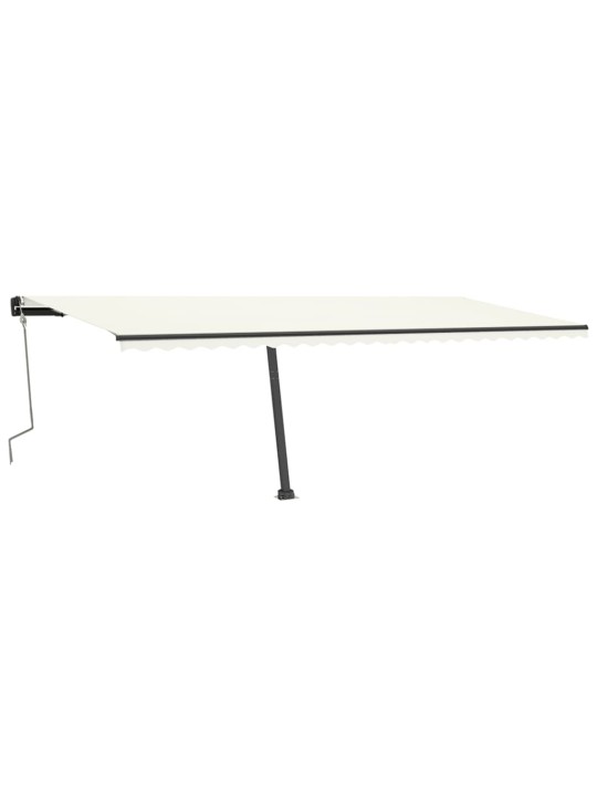 Izvelkama markīze ar stabu, 600x350 cm, manuāla, krēmkrāsas