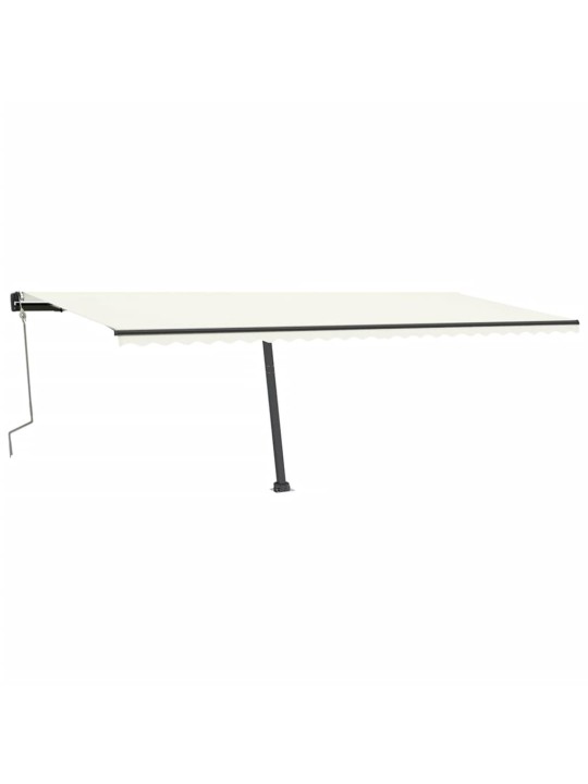 Izvelkama markīze ar led, 600x350 cm, manuāla, krēmkrāsas