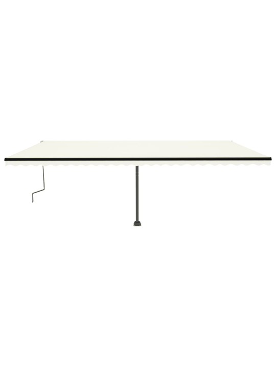 Izvelkama markīze ar led, 600x350 cm, manuāla, krēmkrāsas