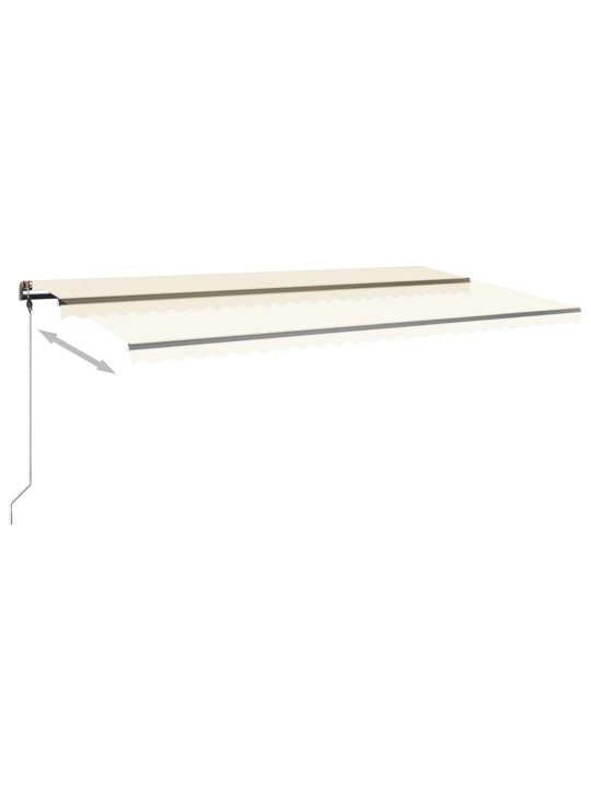 Izvelkama markīze ar led, 600x350 cm, manuāla, krēmkrāsas