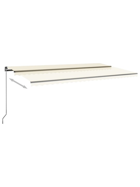 Izvelkama markīze ar led un vēja sensoru, krēmkrāsas, 600x350cm