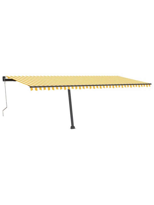 Izvelkama markīze, led, vēja sensors, 600x350 cm, dzeltenbalta