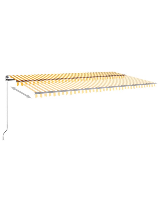 Izvelkama markīze, led, vēja sensors, 600x350 cm, dzeltenbalta