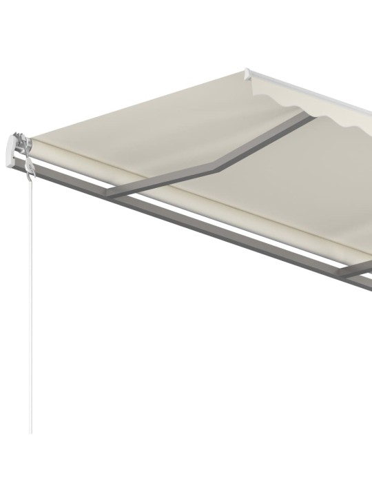 Izvelkama markīze ar stabiem, 3x2,5 m, manuāla, krēmkrāsas