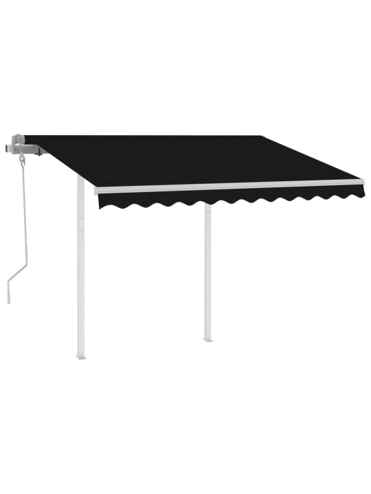 Izvelkama markīze ar stabiem, 3x2,5 m, manuāla, pelēka