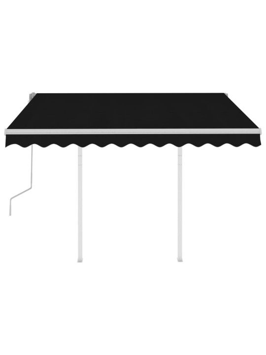 Izvelkama markīze ar stabiem, 3x2,5 m, manuāla, pelēka