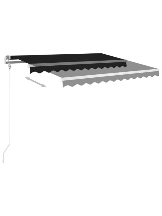 Izvelkama markīze ar stabiem, 3x2,5 m, manuāla, pelēka