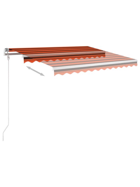Izvelkama markīze ar stabiem, 3x2,5 m, manuāla, oranža un brūna