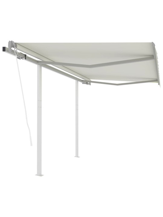 Izvelkama markīze ar kātiem, 3x2,5 m, automātiska, krēmkrāsas