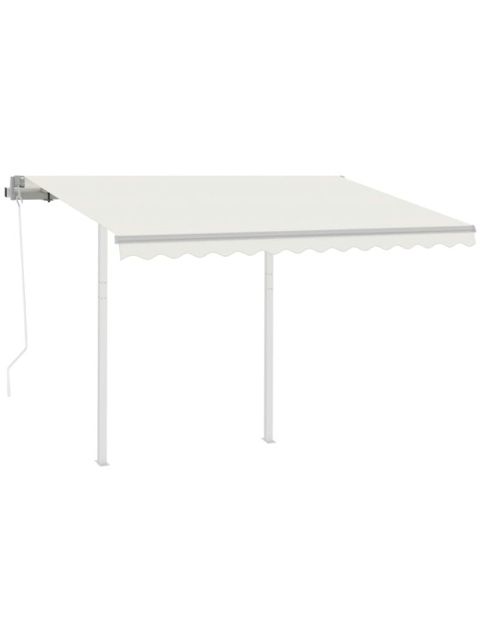 Izvelkama markīze ar kātiem, 3x2,5 m, automātiska, krēmkrāsas