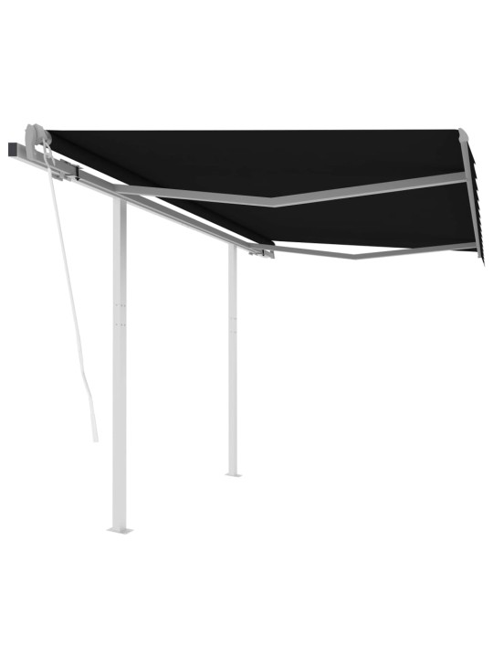 Izvelkama markīze ar kātiem, 3x2,5 m, automātiska, pelēka