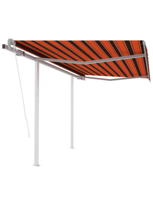 Izvelkama markīze ar kātiem, 3x2,5 m, automātiska, oranži brūna