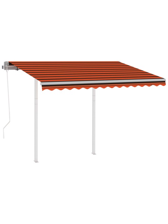 Izvelkama markīze ar kātiem, 3x2,5 m, automātiska, oranži brūna