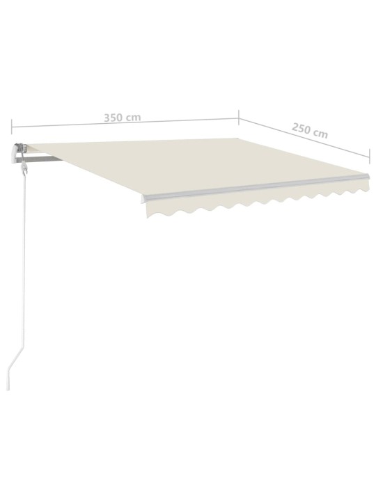 Izvelkama markīze ar kātiem, 3,5x2,5 m, manuāla, krēmkrāsas