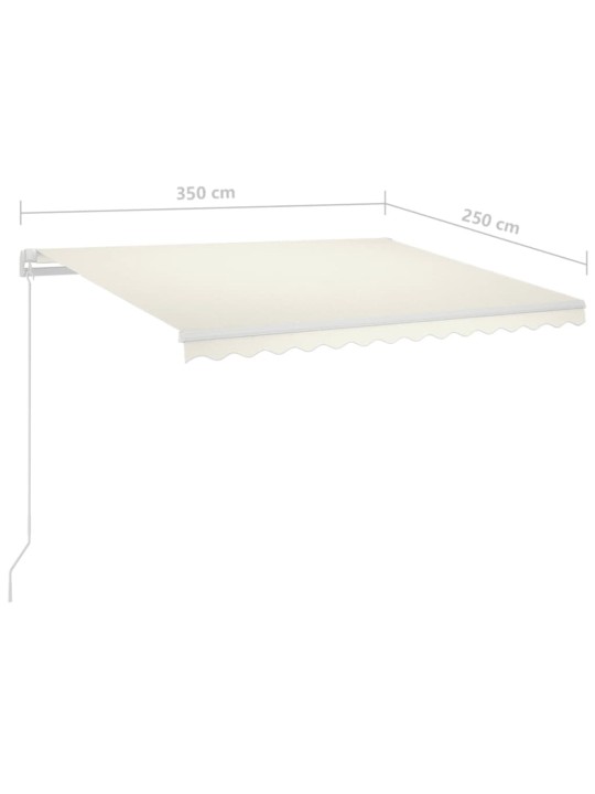 Izvelkama markīze ar kātiem 3,5x2,5 m, automātiska, krēmkrāsas