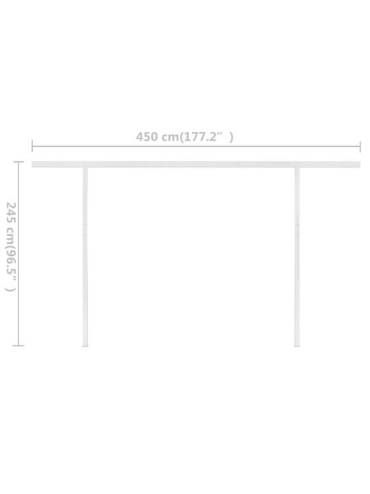 Izvelkama markīze ar kātiem, 4x3 m, manuāla, zili balta