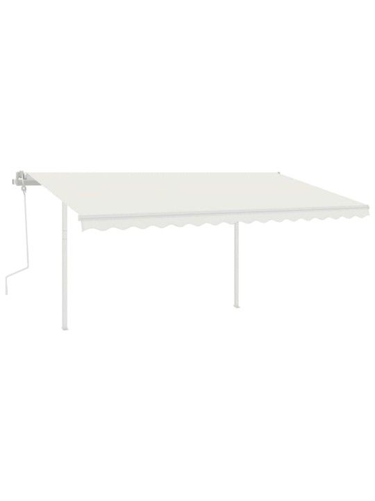 Izvelkama markīze ar kātiem, 4x3 m, manuāla, krēmkrāsas