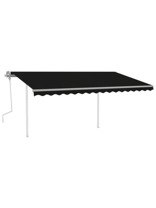 Izvelkama markīze ar led, 4x3 m, manuāla, antracītpelēka