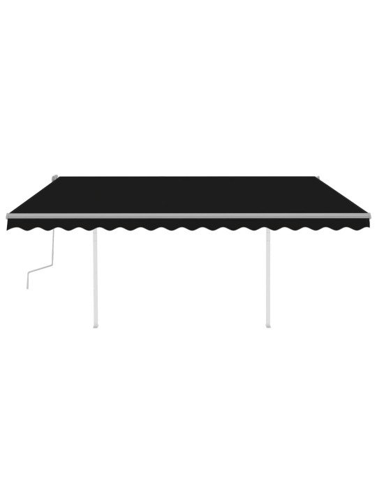 Izvelkama markīze ar led, 4x3 m, manuāla, antracītpelēka