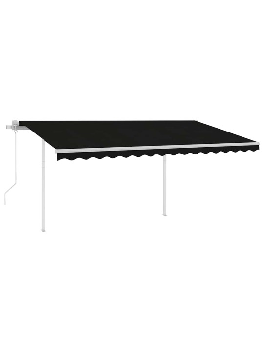 Izvelkama markīze ar kātiem, 4x3 m, automātiska, antracītpelēka