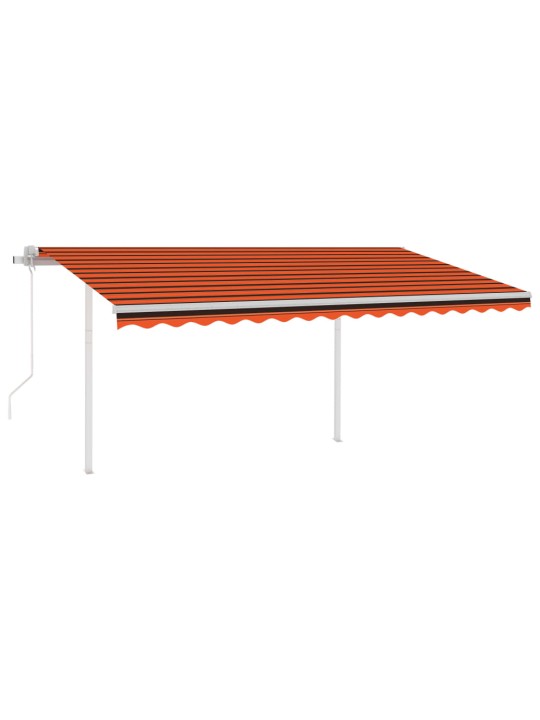 Izvelkama markīze ar led un vēja sensoru, 4x3 m, oranži brūna