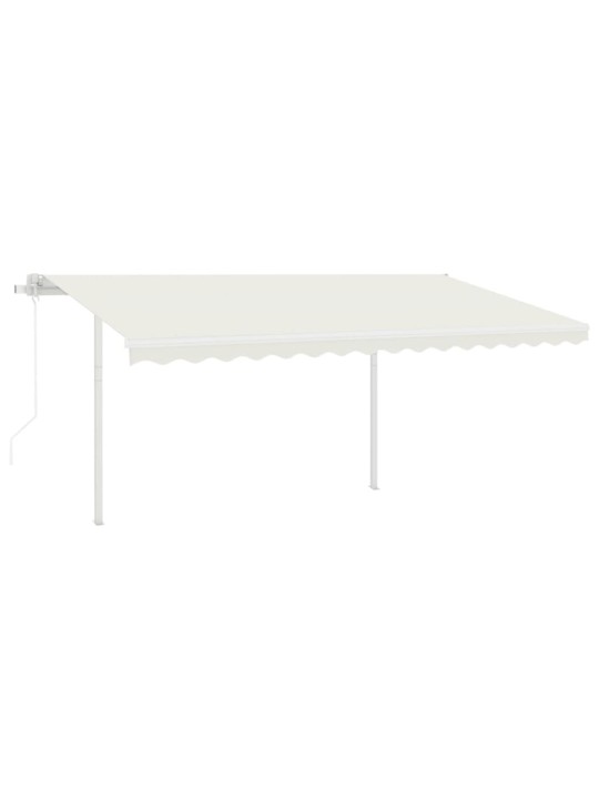 Izvelkama markīze ar kātiem, 4,5x3 m, automātiska, krēmkrāsas