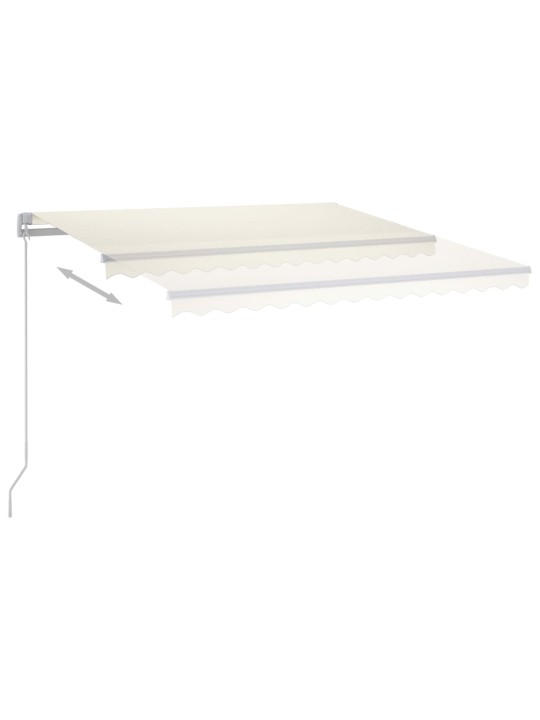 Izvelkama markīze ar LED un vēja sensoru, 4,5x3 m, krēmkrāsas
