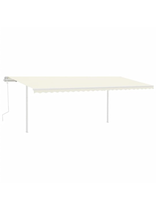 Izvelkama markīze ar kātiem, 6x3 m, manuāla, krēmkrāsas