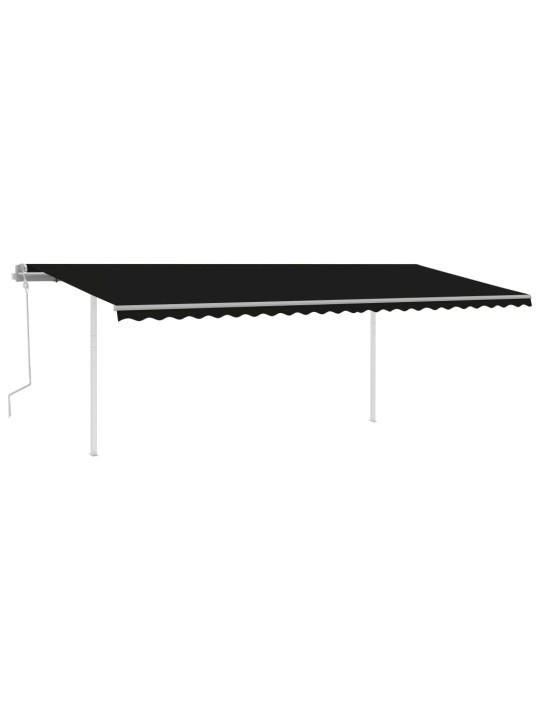 Izvelkama markīze ar kātiem, 6x3 m, manuāla, antracītpelēka