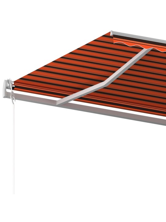 Izvelkama markīze ar kātiem, 6x3 m, manuāla, oranža un brūna