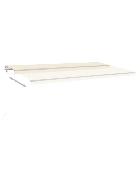 Izvelkama markīze ar led, 6x3 m, manuāla, krēmkrāsas