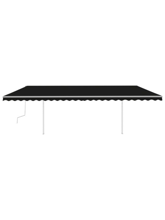Izvelkama markīze ar led, 6x3 m, manuāla, antracītpelēka