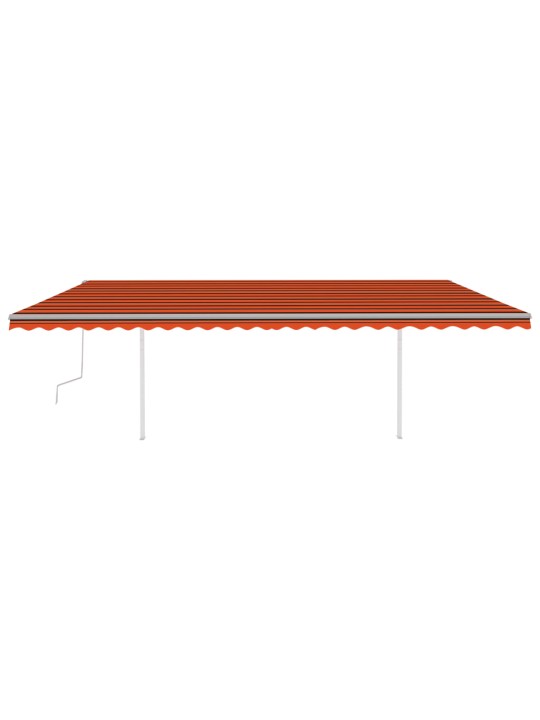 Izvelkama markīze ar led, 6x3 m, manuāla, oranža un brūna