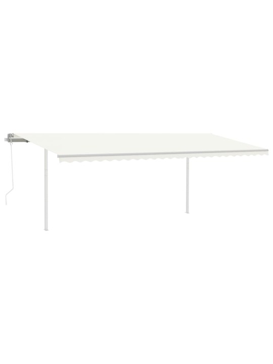 Izvelkama markīze ar kātiem, 6x3 m, automātiska, krēmkrāsas