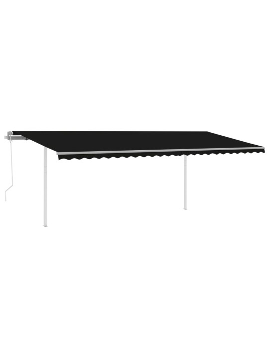 Izvelkama markīze ar kātiem, 6x3 m, automātiska, antracītpelēka