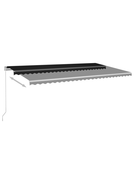 Izvelkama markīze ar led un vēja sensoru, antracītpelēka, 6x3 m
