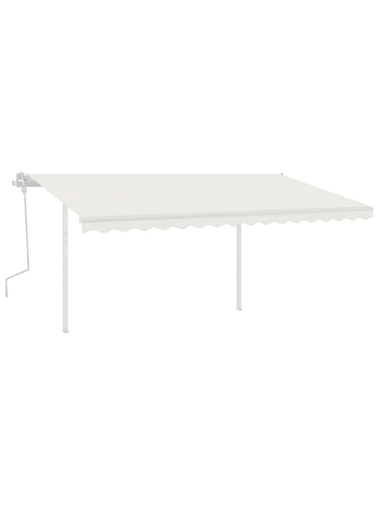 Izvelkama markīze ar kātiem, 4x3,5 m, manuāla, krēmkrāsas