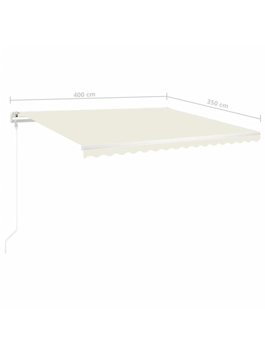Izvelkama markīze ar kātiem, 4x3,5 m, manuāla, krēmkrāsas