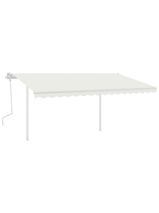 Izvelkama markīze ar LED, 4x3,5 m, manuāla, krēmkrāsas