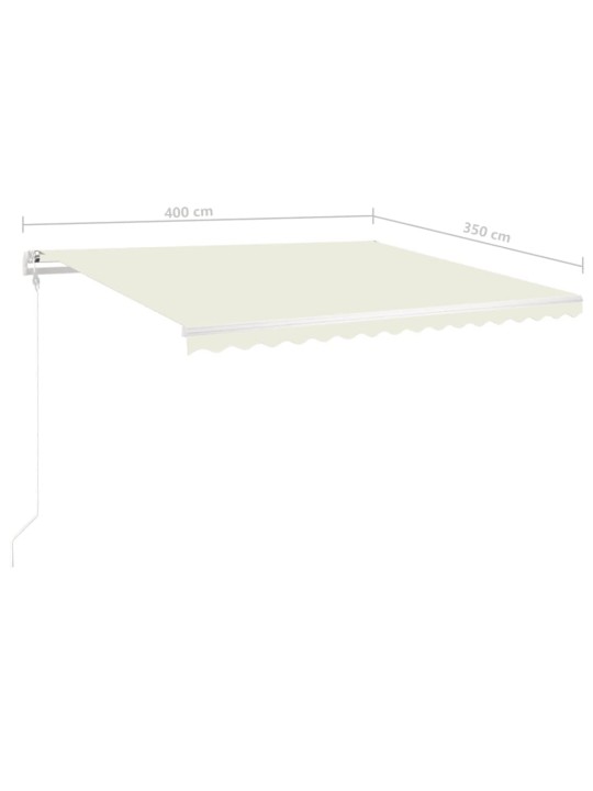 Izvelkama markīze ar LED, 4x3,5 m, manuāla, krēmkrāsas