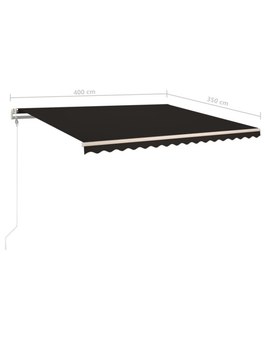 Izvelkama markīze ar led, 4x3,5 m, manuāla, antracītpelēka